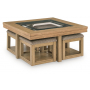 Wittenmyer Cocktail Table With 4 Stools (Set of 5) Natural / Black