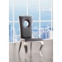 Cyrene - Side Chair (Set of 2) - Black Synthetic Leather & Stainless Steel - Black