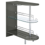 Adolfo - Rectangular 2-Tier Home Bar Table - Gray High Gloss - Dark Gray