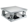Amalia - Square Mirrored Acrylic Crystal Coffee Table - Silver, 40.5"