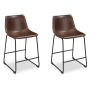 Centiar - Brown - Upholstered Barstool (Set of 2)