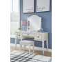 Robbinsdale Mirrored Vanity With Stool Antique White