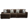 Midnight-Madness 3-Piece Sectional With LAF Corner Chaise And Armless Chair Chocolate, 121"