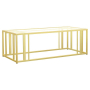 Adri - Rectangular Glass Top Coffee Table - Matte Brass, 54"