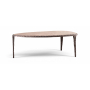 Gild - Genuine Marble Top And Aluminum Base Coffee Table - Brown / - Dark Brown, 47"