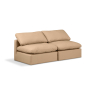 Indulge - Faux Leather 2 Seat Modular Armless Sofa - Tan, 70"