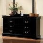 Louis Philippe III - Dresser - Black, 60" Wide