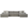 Avaliyah - Ash - 4-Piece Double Chaise Sectional, 160.25"