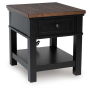 Wildenauer - Brown / Black - Rectangular End Table, 21.5"