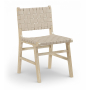 Entwine - Vegan Leather Upholstered Dining Chair - Beige / Painted Natural