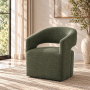 Libni - Arm Chair With Casters - Green Linen - Dark Green