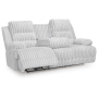 Rhines Falls - Alloy - Reclining Power Sofa With Drop Down Table, 90"