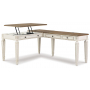 Realyn L Shaped Desk With Lift Top White / Brown