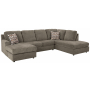 O'Phannon Right Arm Facing Corner Chaise 2 Pc Sectional Putty, 124"
