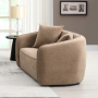 Keith - Loveseat With 2 Pillows - Brown Chenille