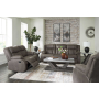 First Base - Gunmetal - 3 Pc. - Reclining Sofa, Reclining Loveseat, Rocker Recliner