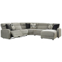 Colleyville - Stone - 5-Piece Power Reclining Sectional, 120"