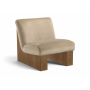 Vantage - Velvet Performance Fabric Upholstered Accent Chair - Beige / Brown