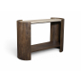 Solstice - Travertine And Mango Wood Console Table - Brown / - Dark Brown, 48"