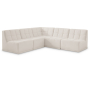 Relax - 5 Piece Modular Corner Armless Sectional - Cream, 94"