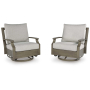Rainier Ranch - Brown / Beige - Swivel Glider Chair With Cushion