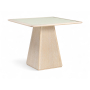 Atrium - 36" Glass Top And Wood Base Dining Table - Natural - Beige, 36"
