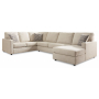 Edenfield Right Arm Facing Corner Chaise 3 Pc Sectional Linen, 88"