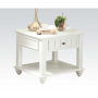 Natesa - End Table - White Washed, 24.02"