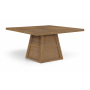 Fenwick - Cane Oak Veneer And Solid Wood Dining Table - Brown - Dark Brown, 54.25"