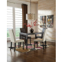 Kimonte - Dark Brown - 5 Pc. - Dining Room Table, 2 Beige Side Chairs, 2 Brown Side Chairs