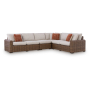 Dolan Creek 4-Piece Outdoor Sectional Beige / Brown