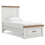 Savonport Panel Storage Bed With Storage Footboard White / Brown