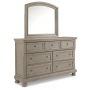 Lettner 7 Drawer Dresser, Mirror Light Gray, 65.38" Wide