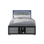 Emma - Queen Bed With LED And USB - Black /