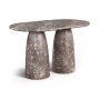 Cosenza - Concrete Indoor / Outdoor Counter Height Table (3 Boxes) - Brown - Dark Brown, 60"