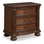 Lavinton - Brown - Three Drawer Night Stand