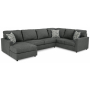 Edenfield Left Arm Facing Corner Chaise 3 Pc Sectional Charcoal, 136"