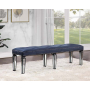 Varian II - Bench - Black Velvet & Black & Sliver Finish