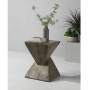 Zahi - Accent Table - Weathered Oak - Bronze, 13"