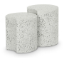 Dimple - 2 Piece Modular End Table - White Terazzo, 28"