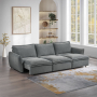Eaden - Power Sofa With Sleeper - Gray Chenille - Dark Gray, 119"