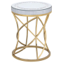 Elise - Round Mirror Top Stainless Steel End Table, 18"