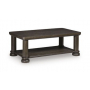 Bannette Rectangular Cocktail Table Dark Brown, 50.25"