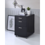 Coleen - File Cabinet - Black High Gloss & Chrome