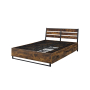 Juvanth - Eastern King Bed With Storage - Rustic Oak & - Dark Brown