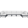 Nizuc - Outdoor Patio 7 Piece Modular Sectional With Gray Frame, 150"