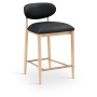 Riccio - Vegan Leather Upholstered Stool With Light Brown Legs