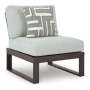 Beachloft Armless Chair With Cushion Black / Gray, 28.5"