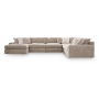 Nexora-Court 5-Piece Sectional With LAF Corner Chaise Burlap, 151"
