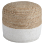 Sweed Valley - Natural / White - Pouf - Round